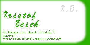 kristof beich business card